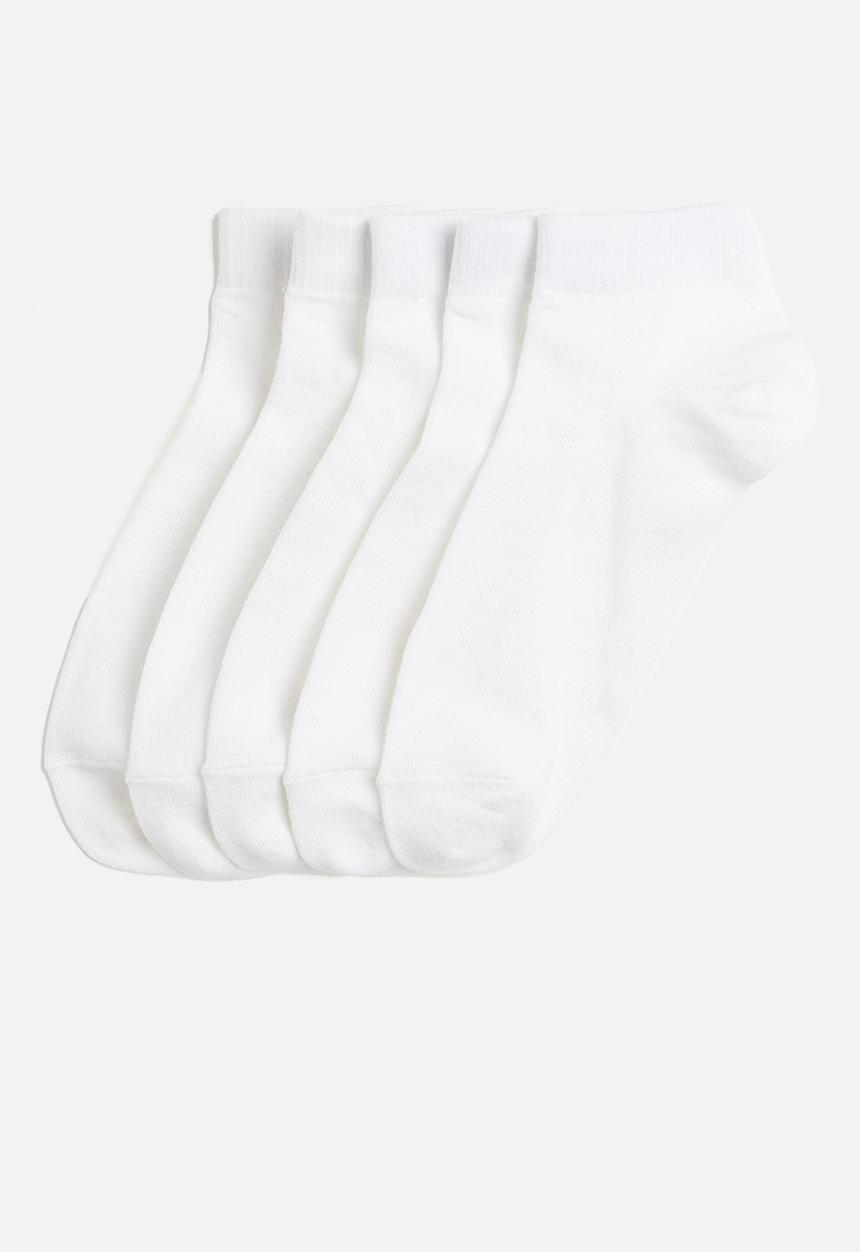 H&M - 5-Pack cotton-blend socks - white