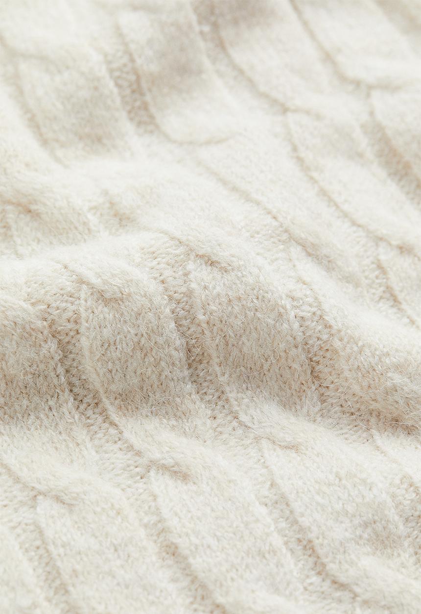 H&M - Cable-knit trousers - natural white 