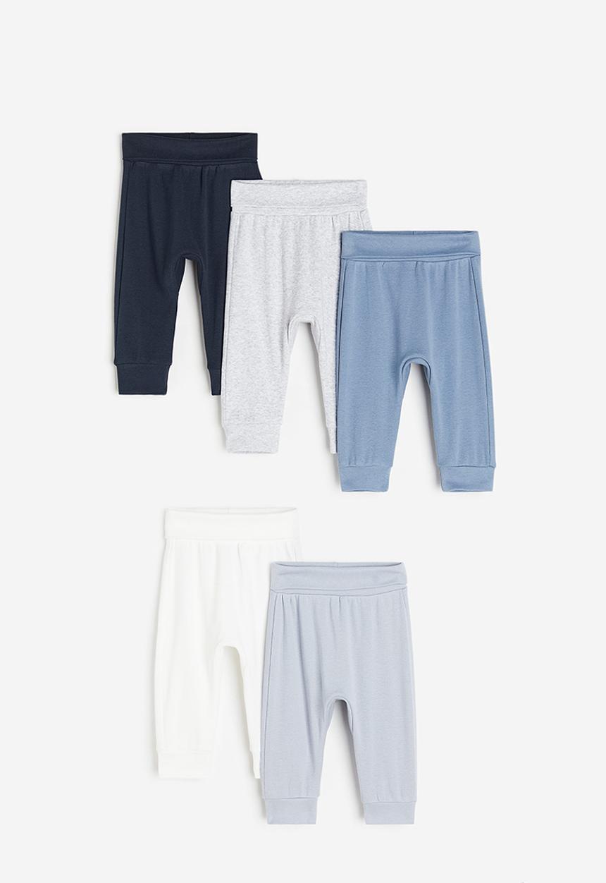 H&M - 5 pack cotton trousers - dark blue/blue 