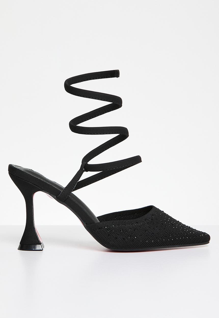 Plum - Camryn heeled mule - black