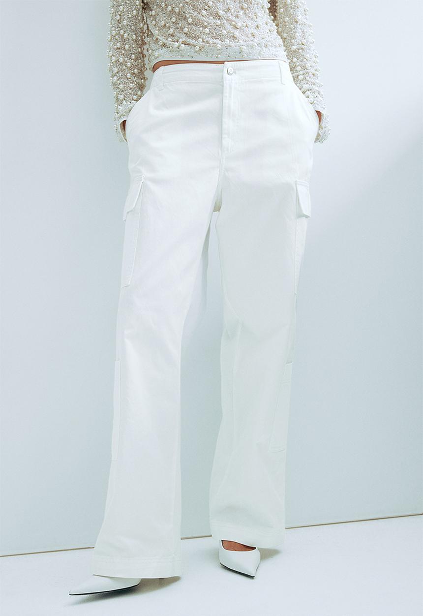 H&M - Cargo trousers - white