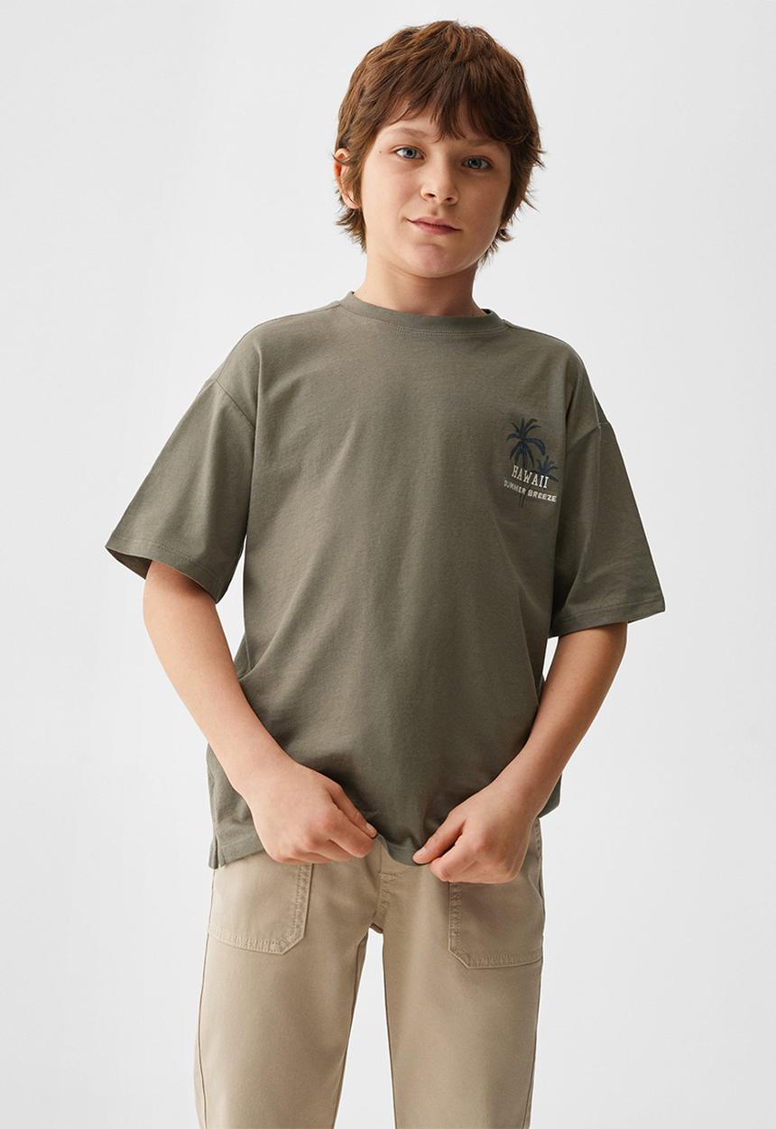 MANGO - T-shirt hawaii - khaki