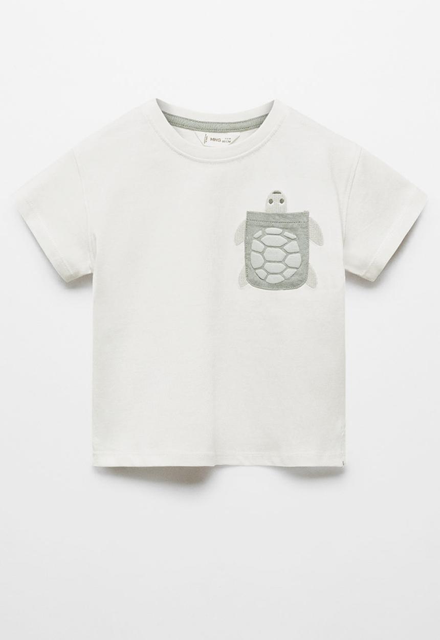 MANGO - T-shirt tortuga - offwhite