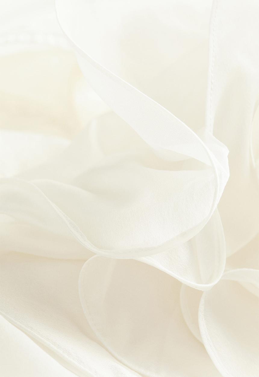 H&M - Flounce-trimmed top - white