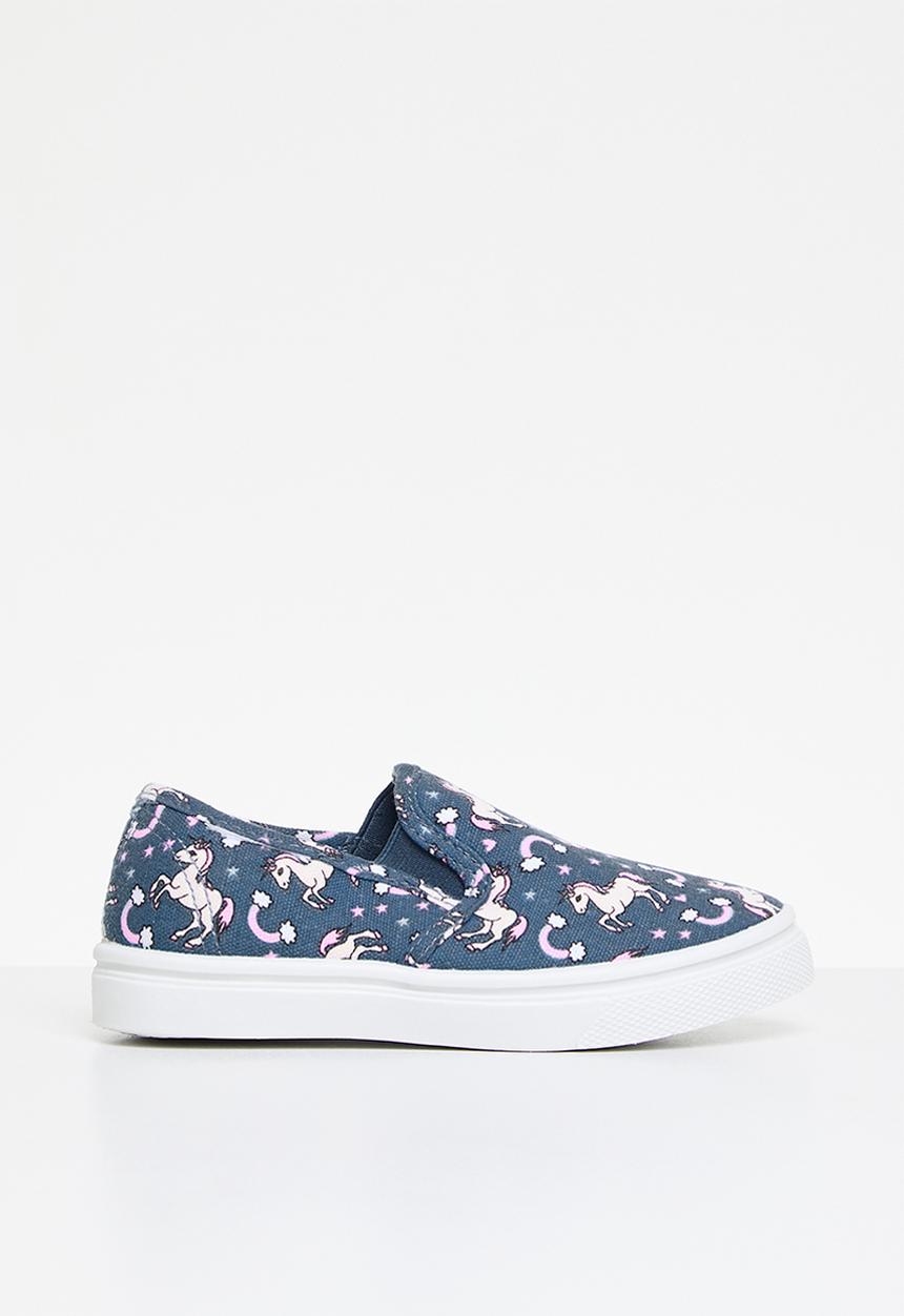 Pop Candy - Printed slip on sneakers - blue