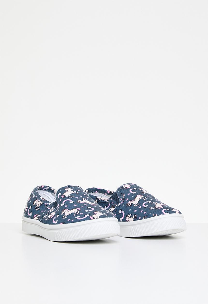 Pop Candy - Printed slip on sneakers - blue