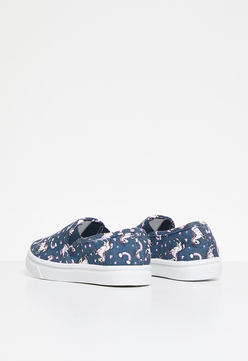 Pop Candy - Printed slip on sneakers - blue