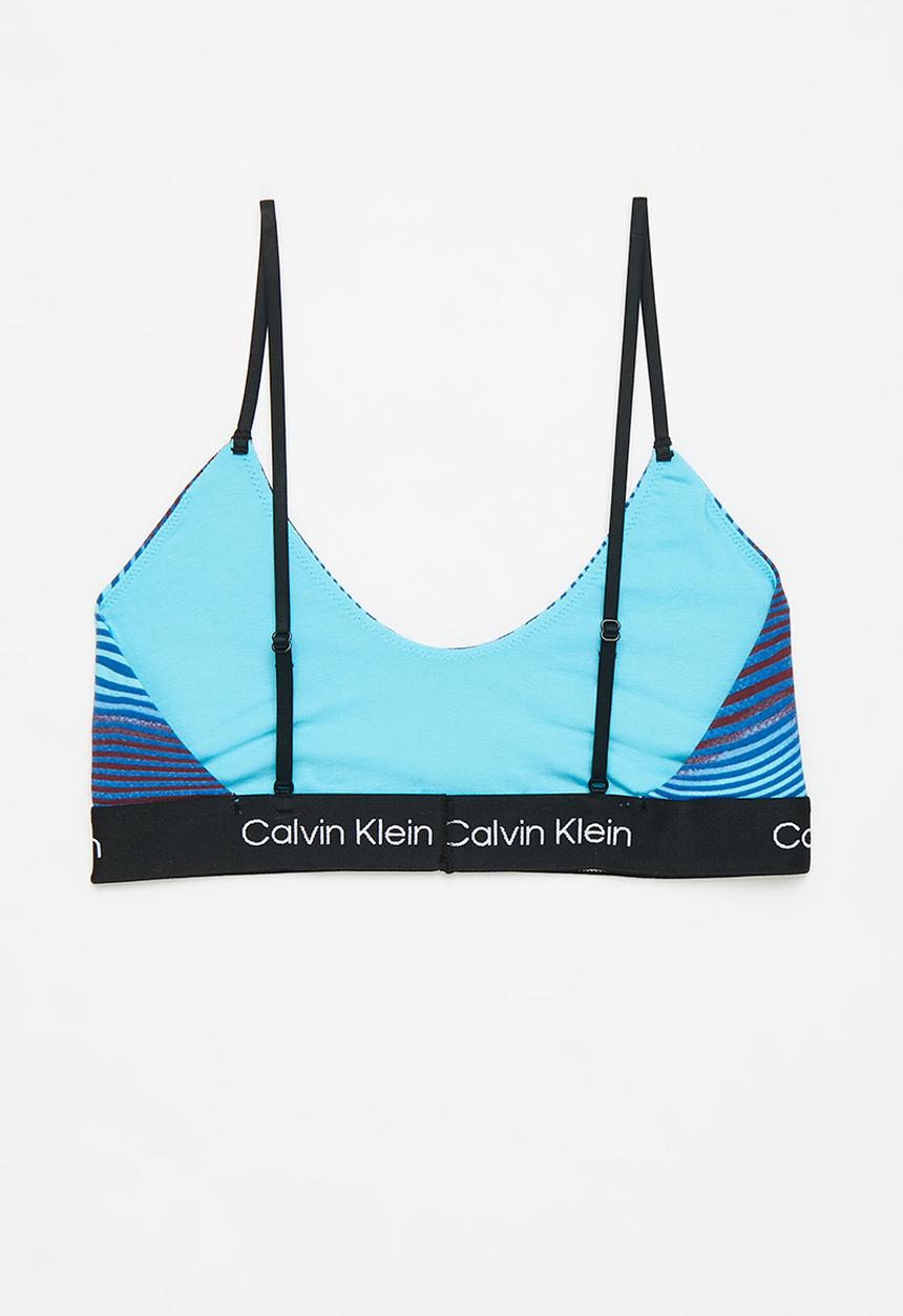 Calvin Klein - Unlined bralette - infared lines/eggshell blue