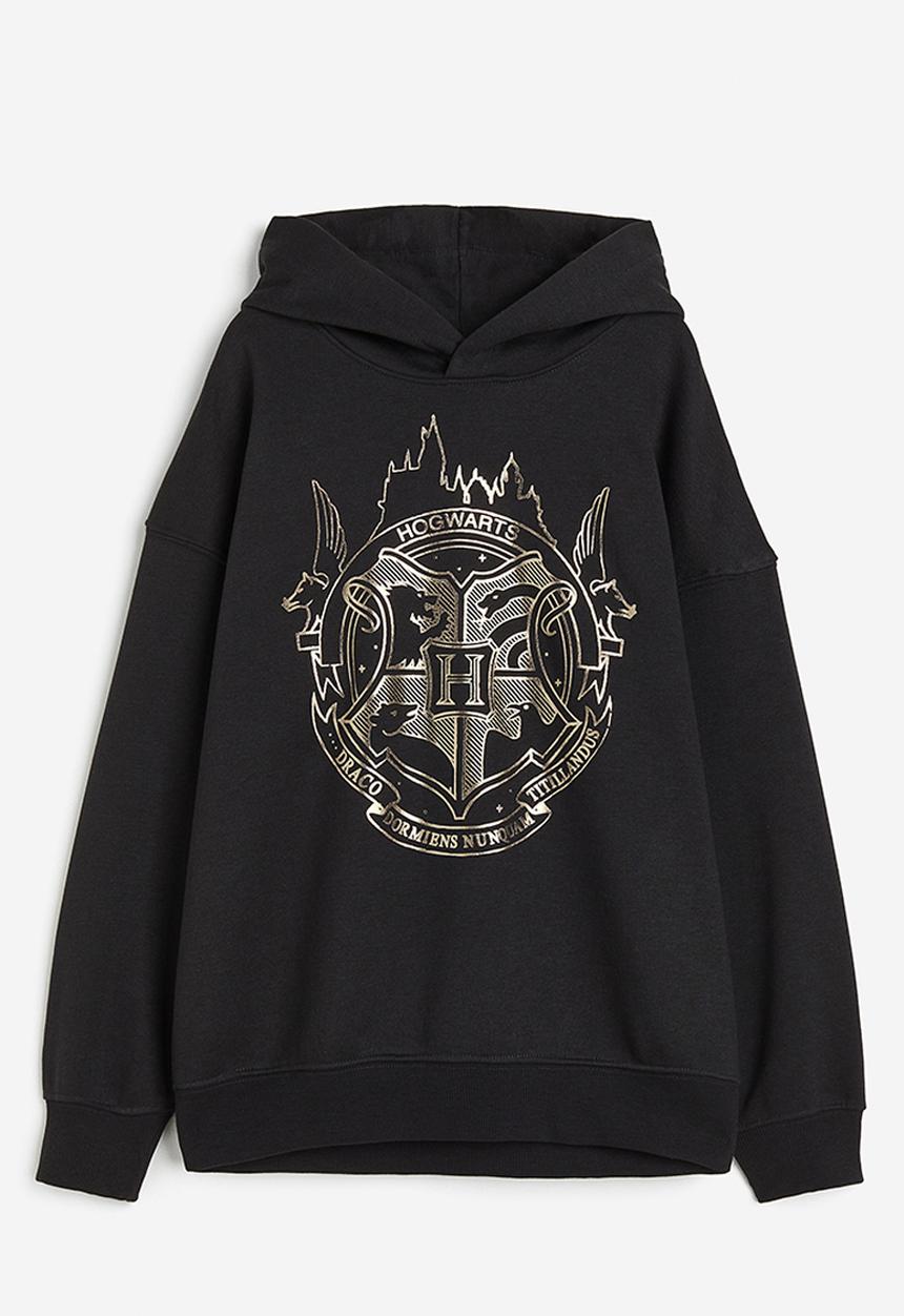 H&M - Oversized printed hoodie - black harry potter