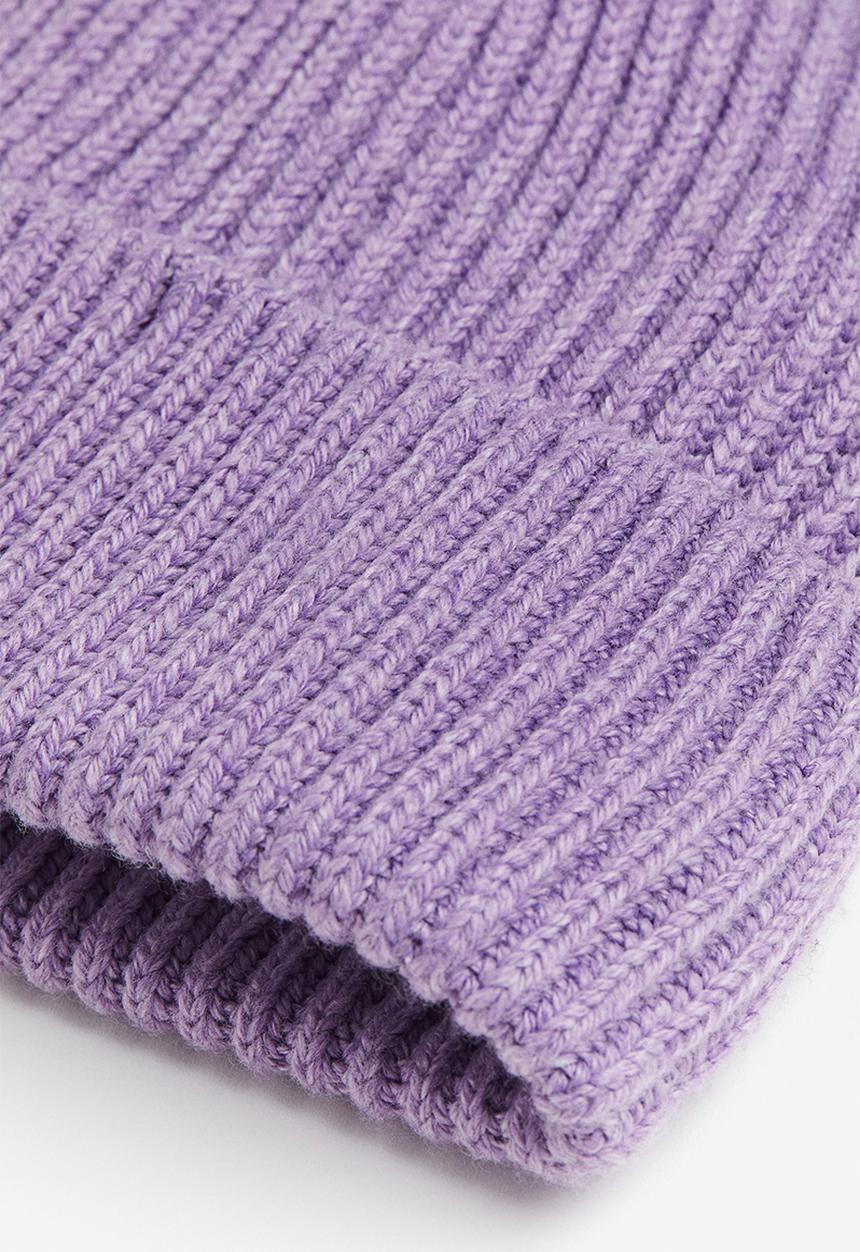 H&M - Rib-knit hat - purple