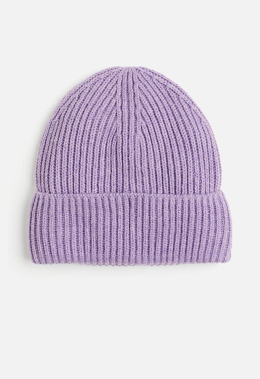H&M - Rib-knit hat - purple