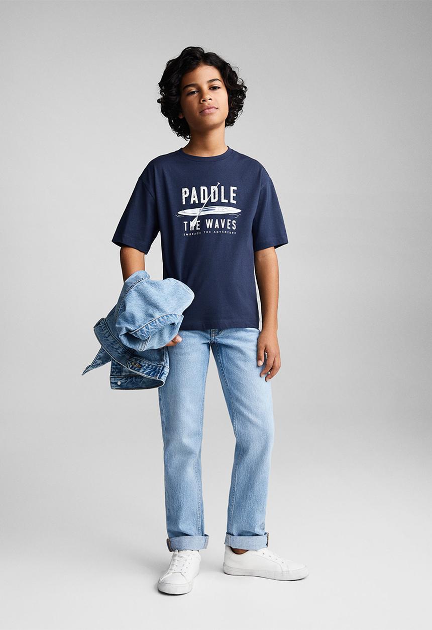 MANGO - T-shirt paddle - navy