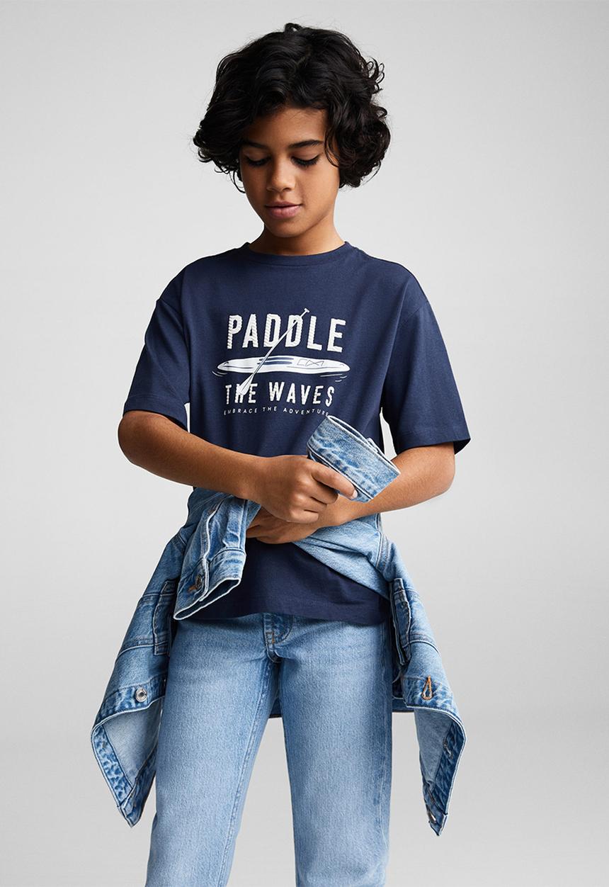 MANGO - T-shirt paddle - navy