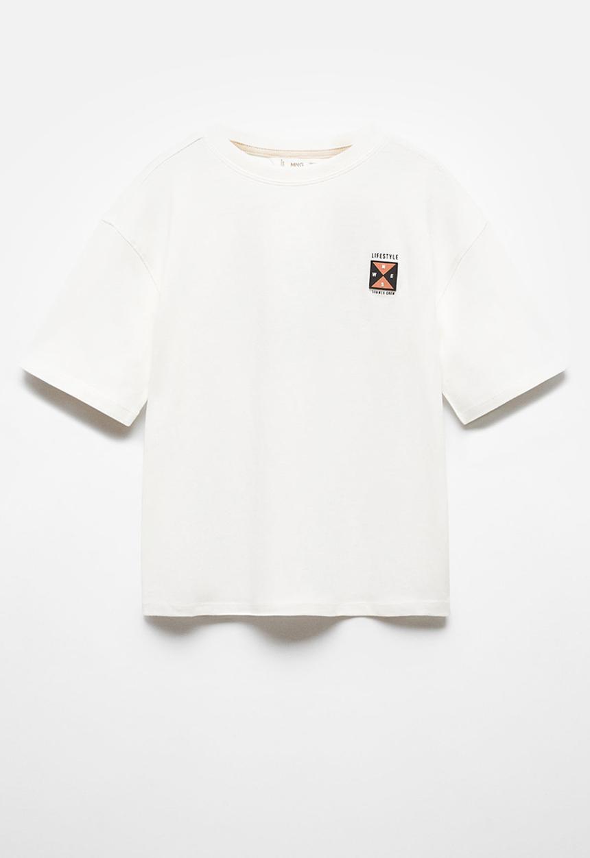 MANGO - T-shirt alien - offwhite