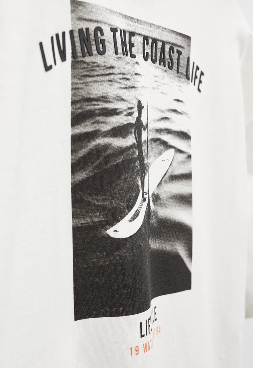 MANGO - T-shirt alien - offwhite