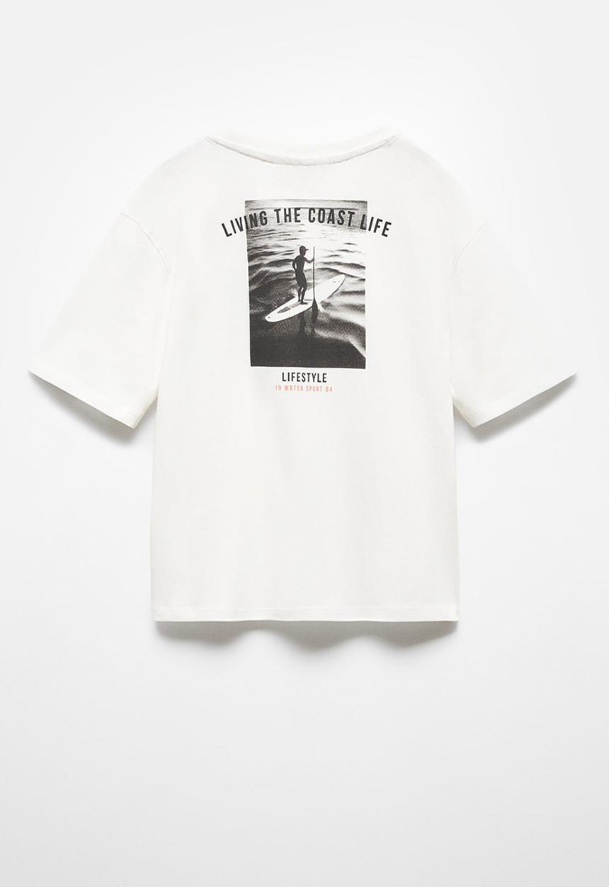 MANGO - T-shirt alien - offwhite