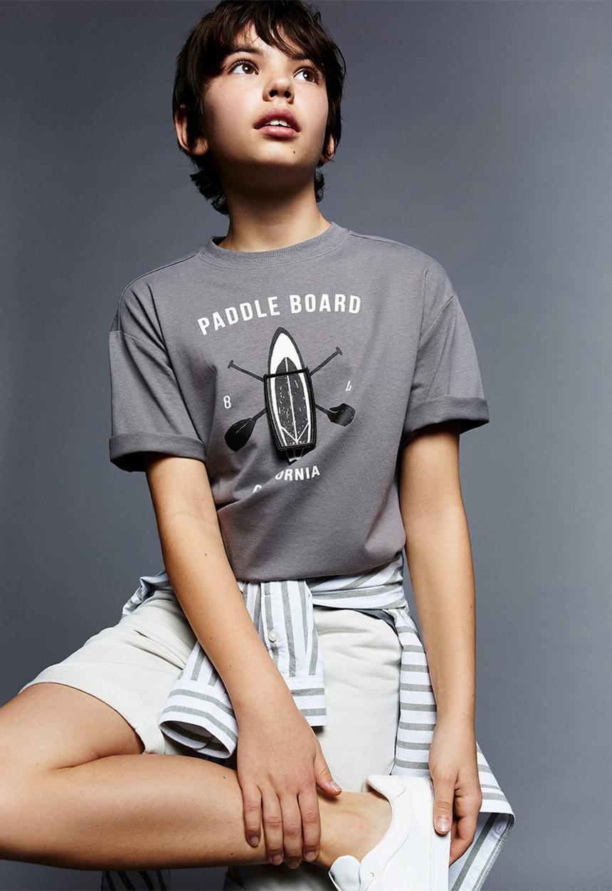 MANGO - T-shirt water - charcoal