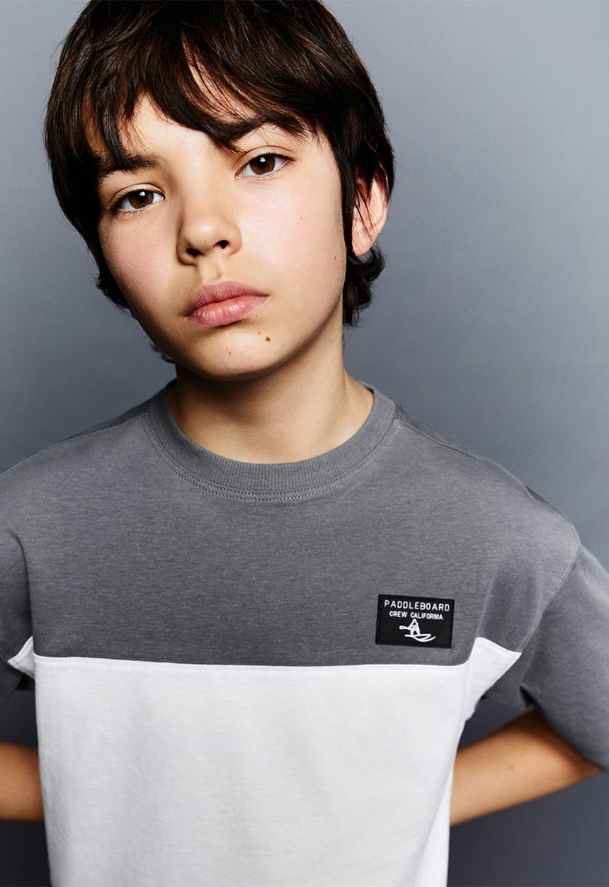 MANGO - T-shirt block - charcoal