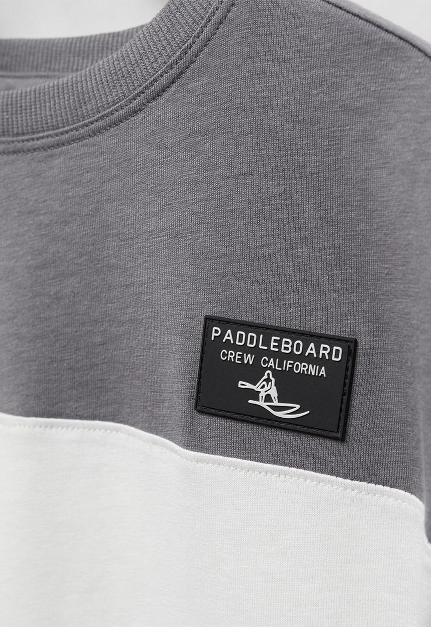 MANGO - T-shirt block - charcoal