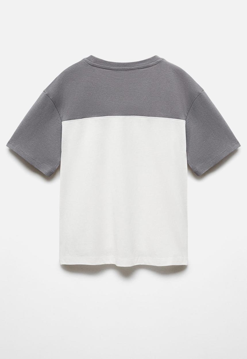 MANGO - T-shirt block - charcoal