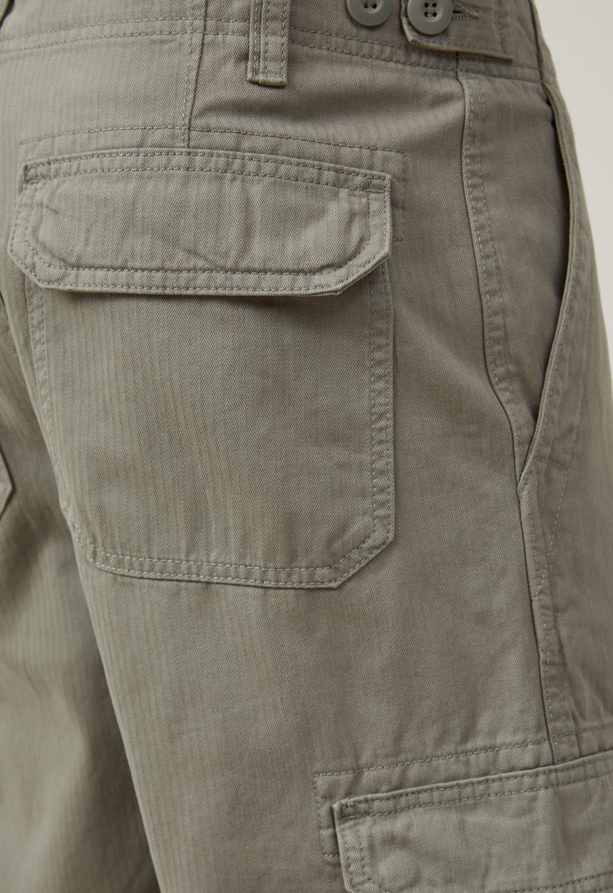 Cotton On - Tactical Cargo Pant - Washed Military Herringbone