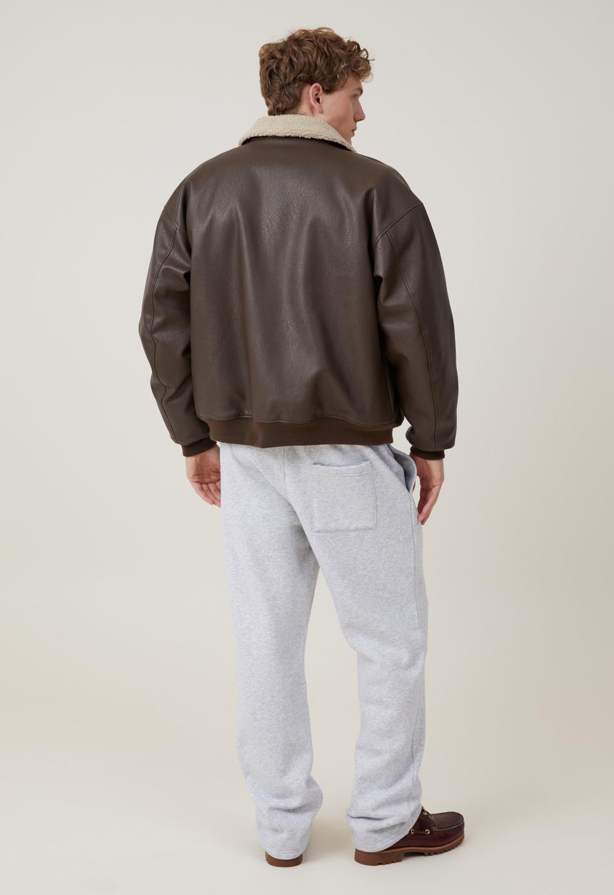 Cotton On - Relaxed track pant - grey marle