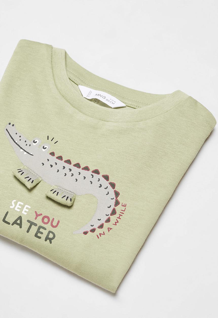 MANGO - T-shirt drilo - green