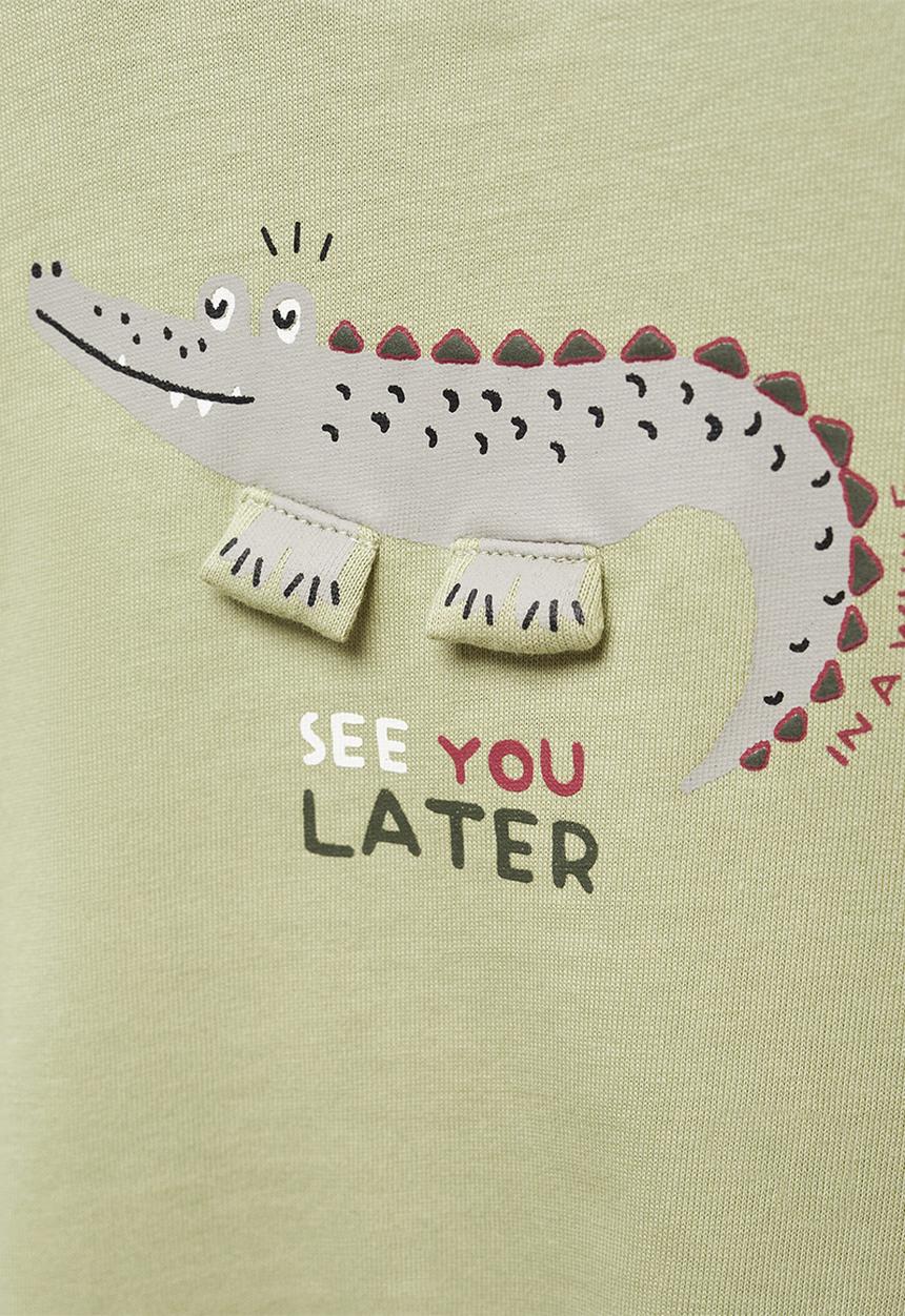 MANGO - T-shirt drilo - green