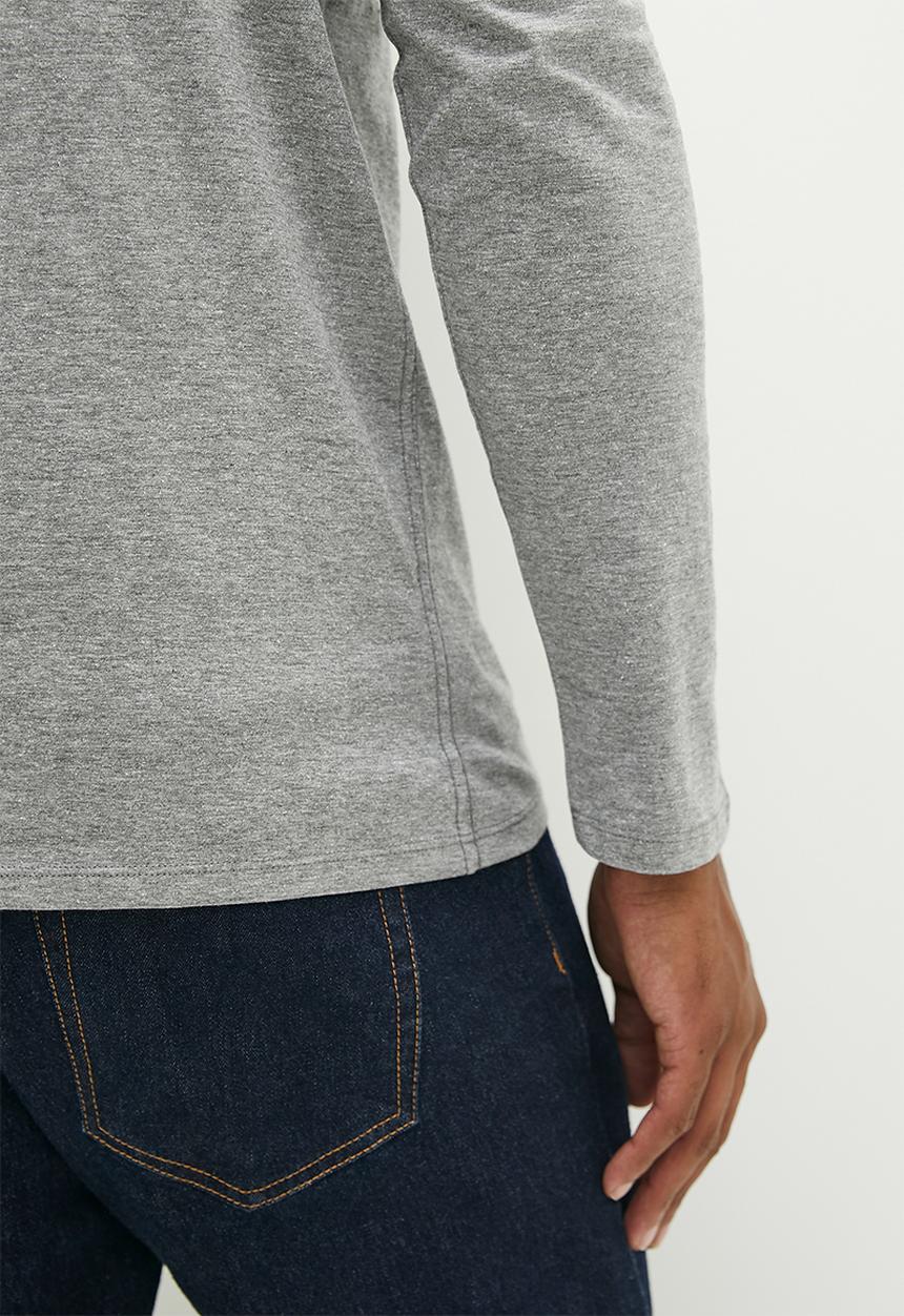 GUESS - Cn long sleeve original logo tee - Marble Heather