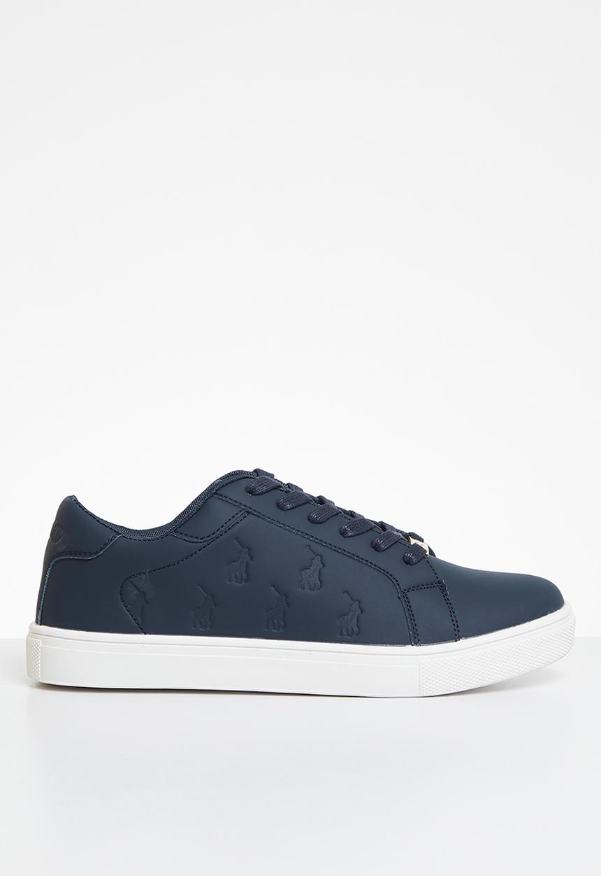 POLO - Debossed pony sneaker - navy