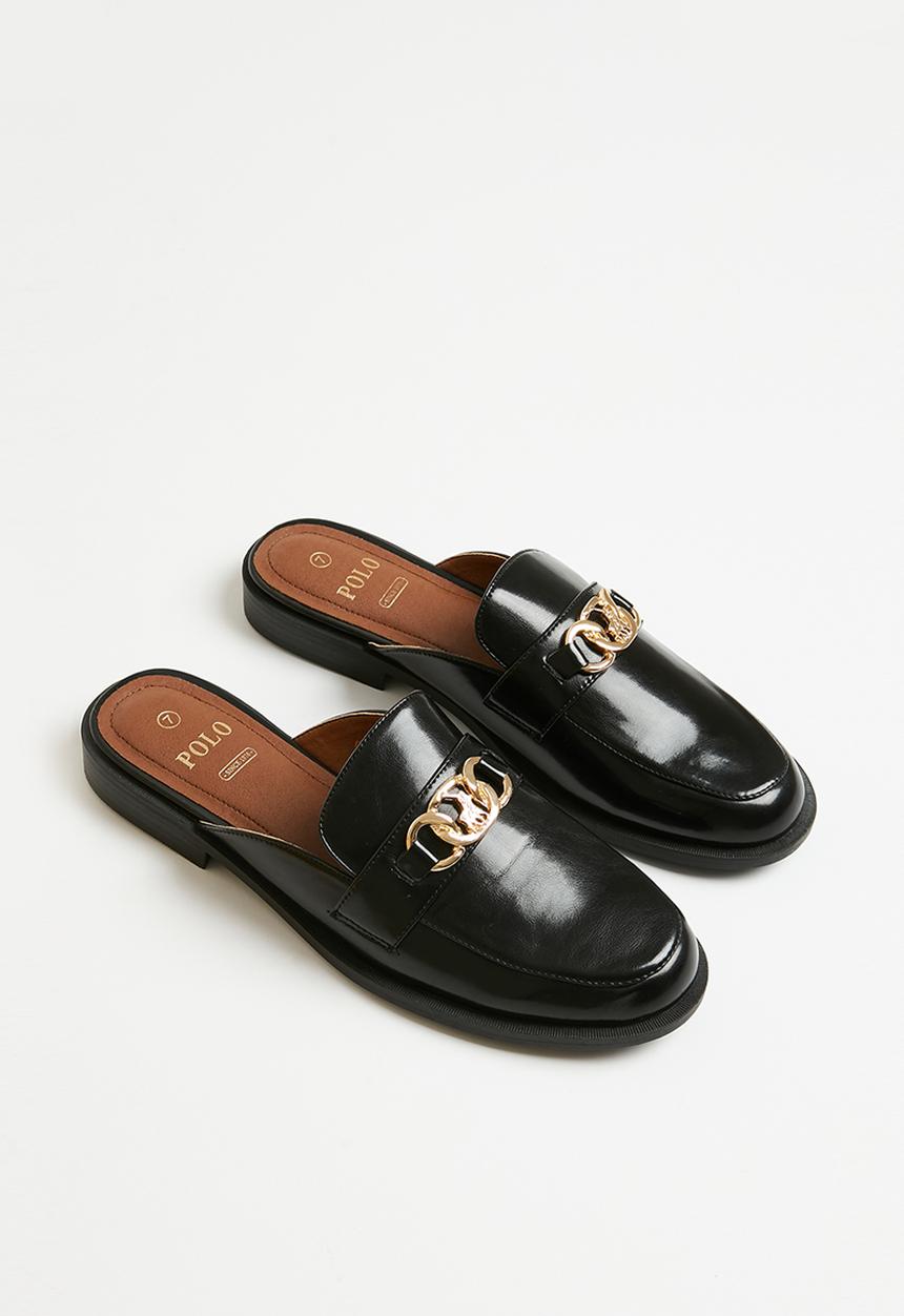 POLO - Trim loafer mule - black