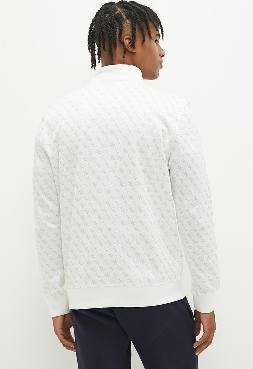 GUESS - Korbin full zip tracksuit top -  aop pure white