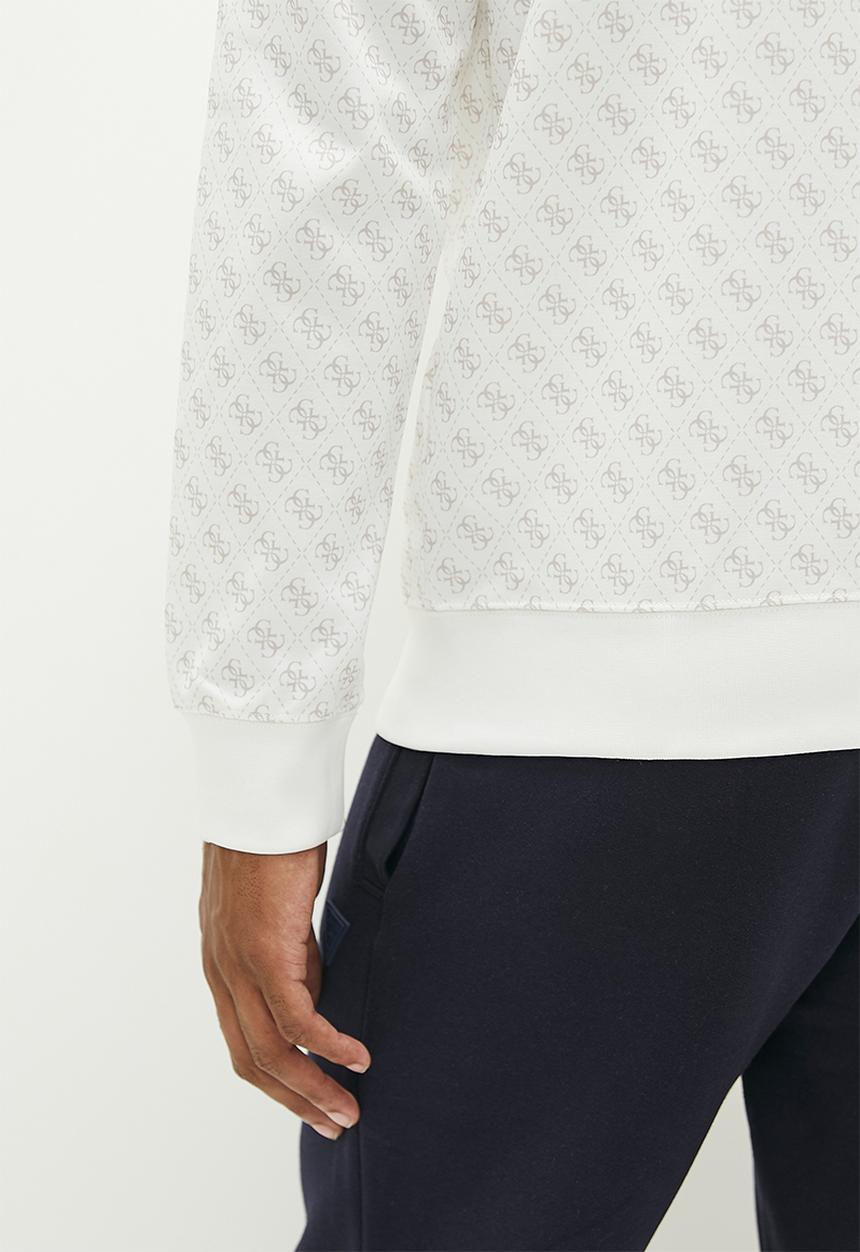 GUESS - Korbin full zip tracksuit top -  aop pure white