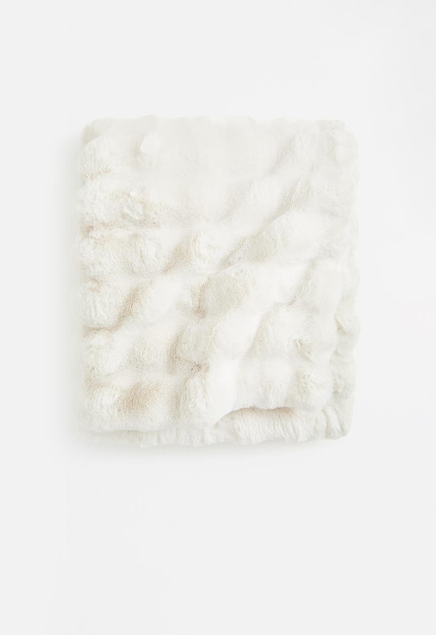 H&M - Structured fluffy blanket - white