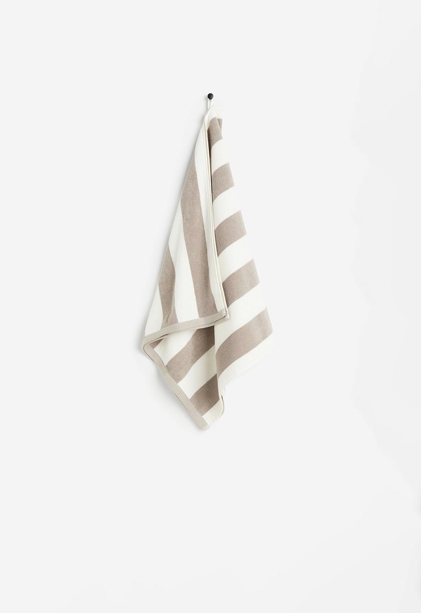 H&M - Bath towel - beige/striped
