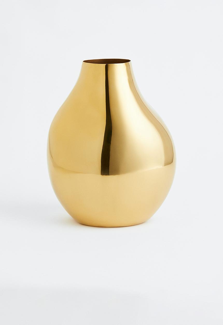 H&M - Large metal vase - gold-coloured