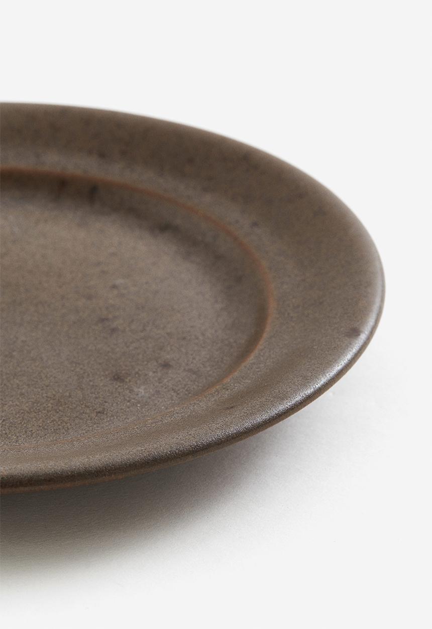 H&M - Stoneware side plate - dark brown