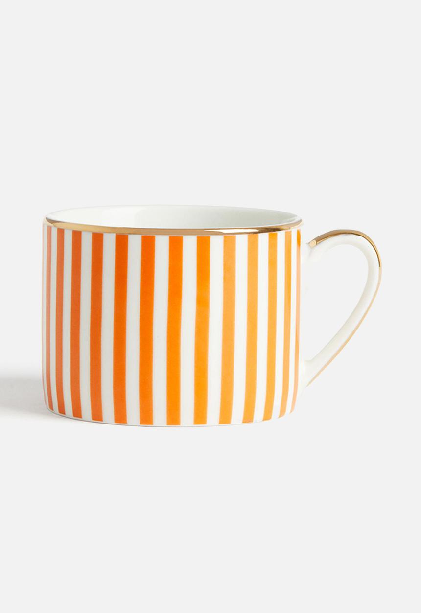 H&M - Porcelain cup - orange/striped