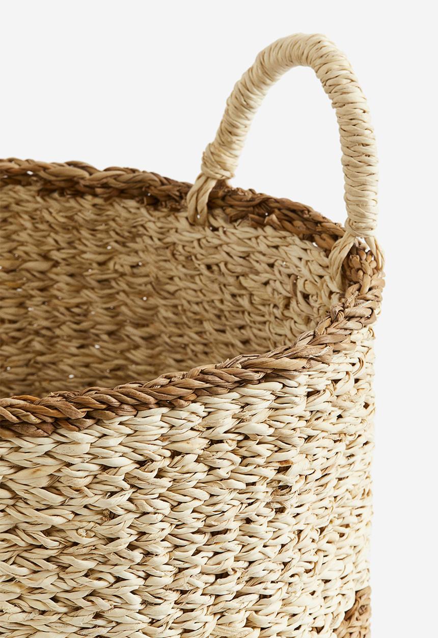H&M - Handmade storage basket - beige, multi