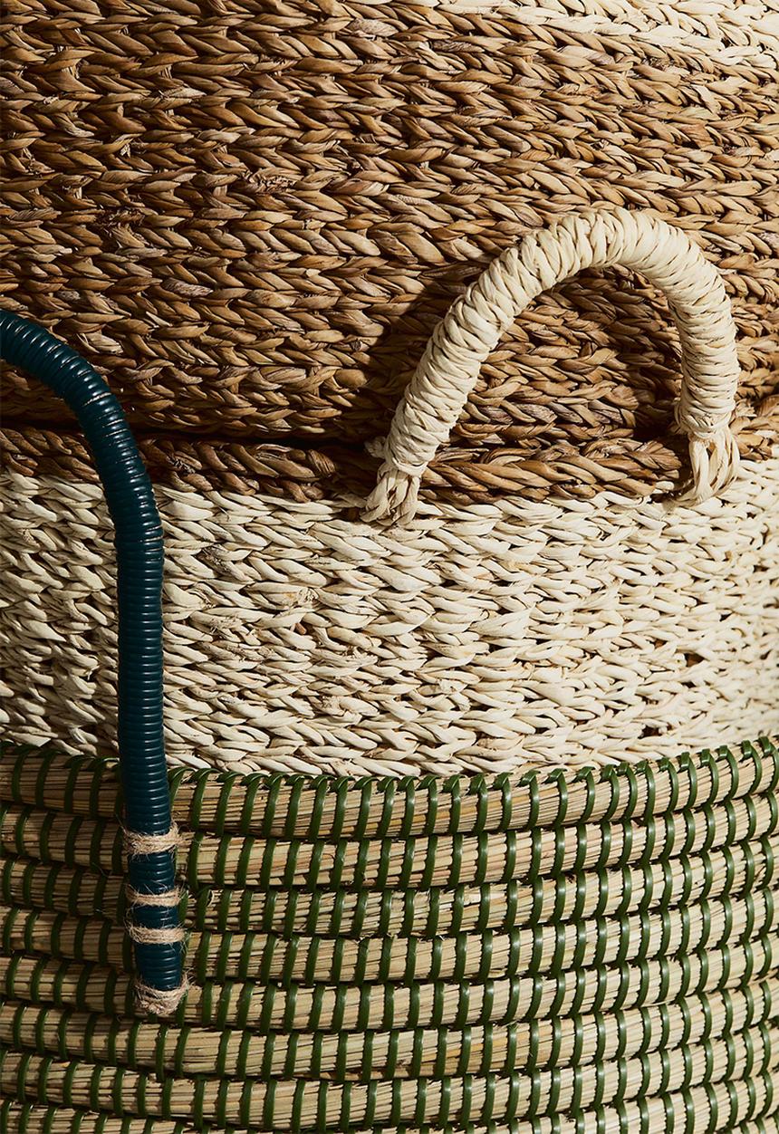 H&M - Handmade storage basket - beige, multi