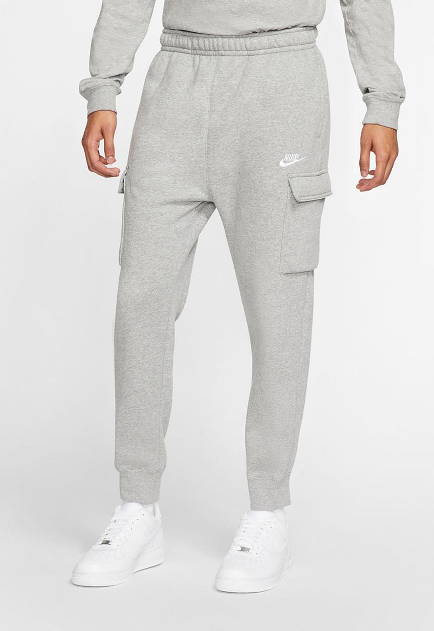 Nike - NSW Club fleece cargo pant - dk grey heather/matte silver/white