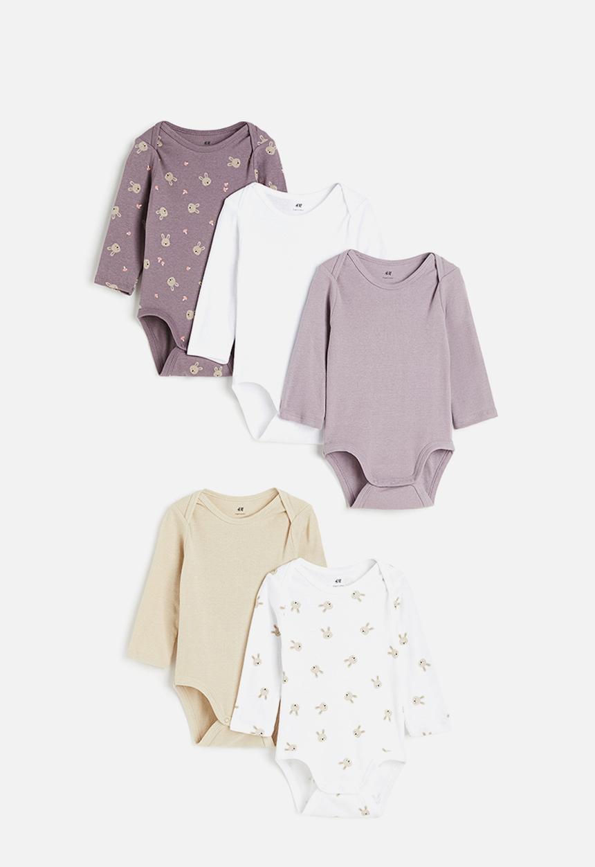 H&M - 5-Pack long-sleeved bodysuits - multi