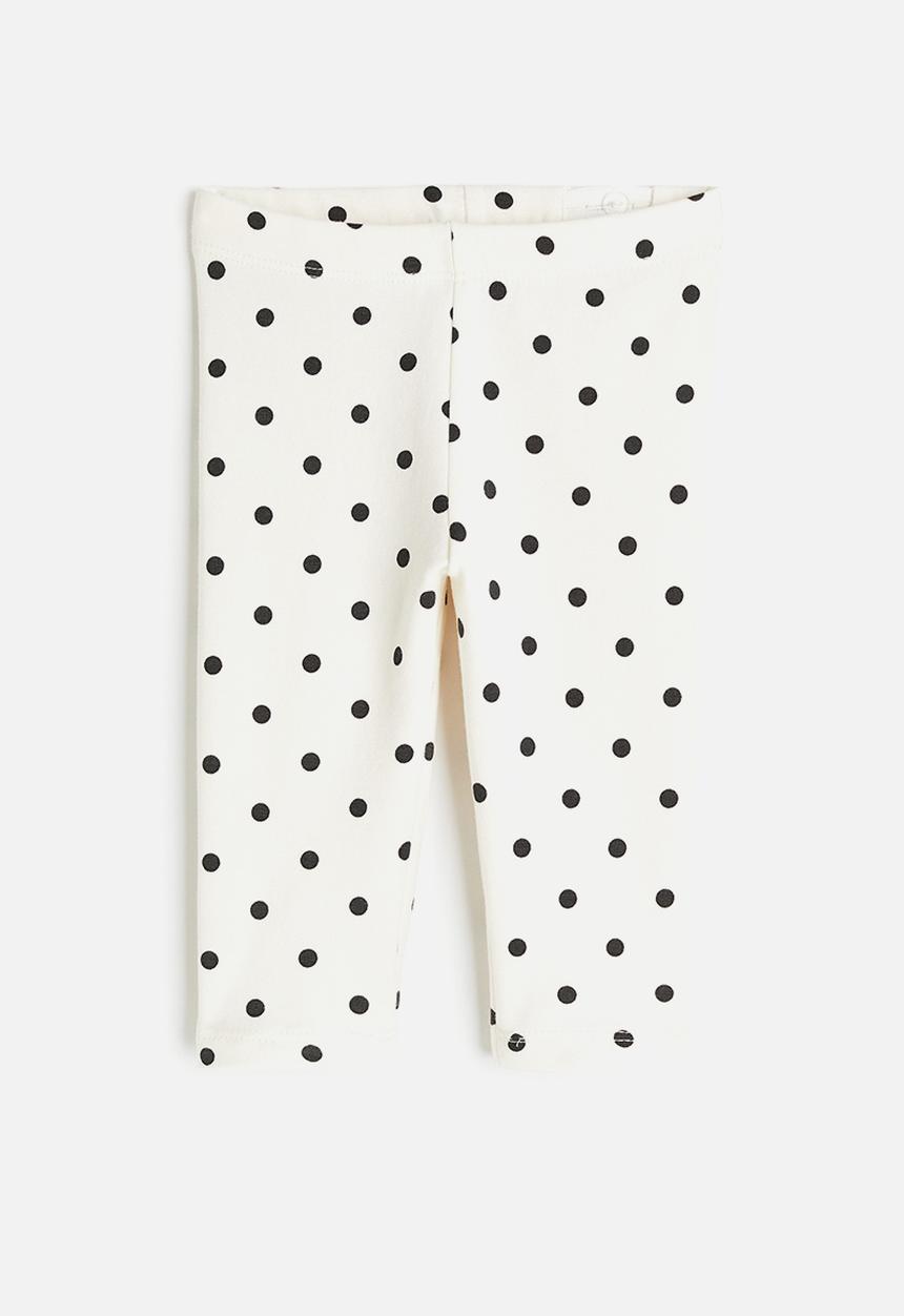 H&M - Brushed-inside leggings - white spotted