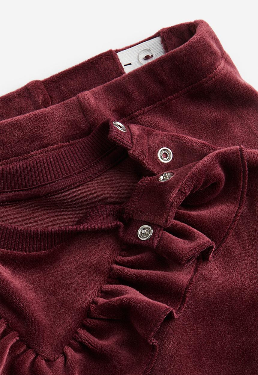 H&M - 2-Piece velour set - dark red