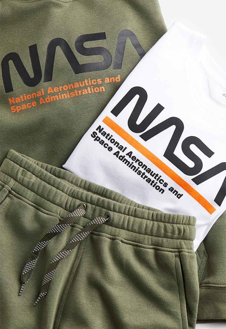 H&M - 3-Piece printed set - khaki green nasa