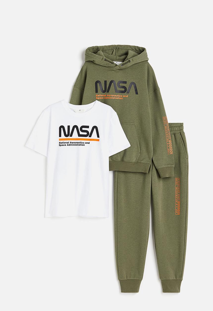 H&M - 3-Piece printed set - khaki green nasa