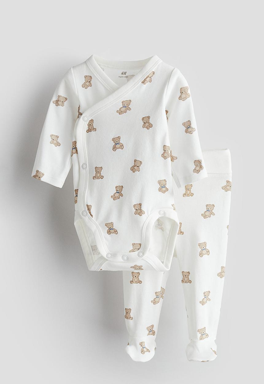 H&M - 2-Piece cotton set - white teddy bears