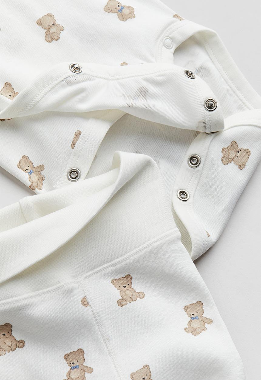 H&M - 2-Piece cotton set - white teddy bears
