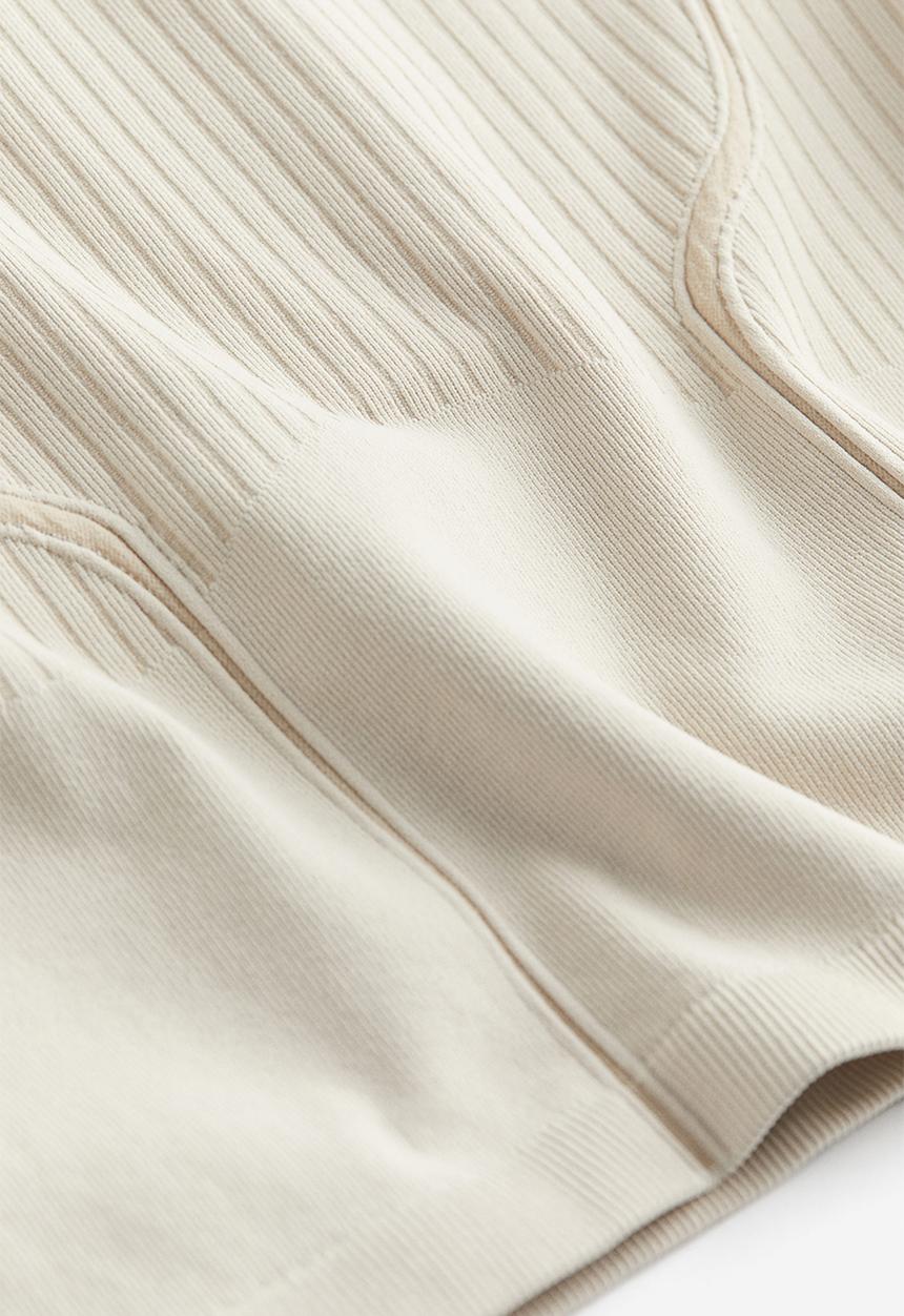 H&M - Drymove™ seamless cropped sports top - light beige