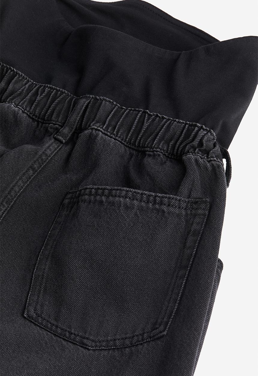 H&M - Mama mom loose ankle jeans - black